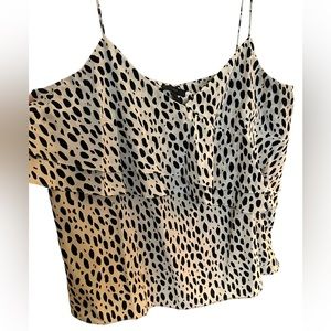J. Crew Silk Animal Print Ruffle Camisole